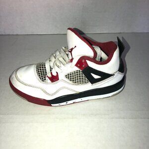 Air Jordan 4 Fire Red Basketball Shoes  - kids size 2Y